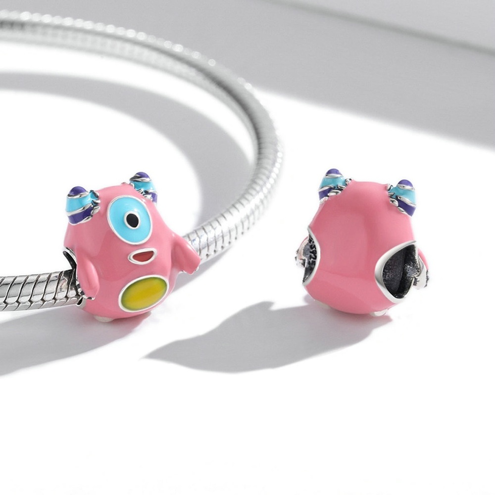 925 sterling silver cute big-eye happy monster animal charms